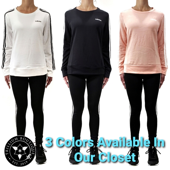 Adidas Climalite 3-Stripe Crewneck Sweatshirt NWT! - Picture 12 of 13